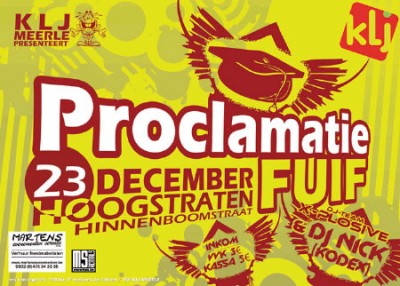 Proclamatiefuif affiche op 23/12/2011