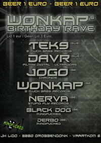 Wonkap's Birthday Rave  affiche op 12/08/2011