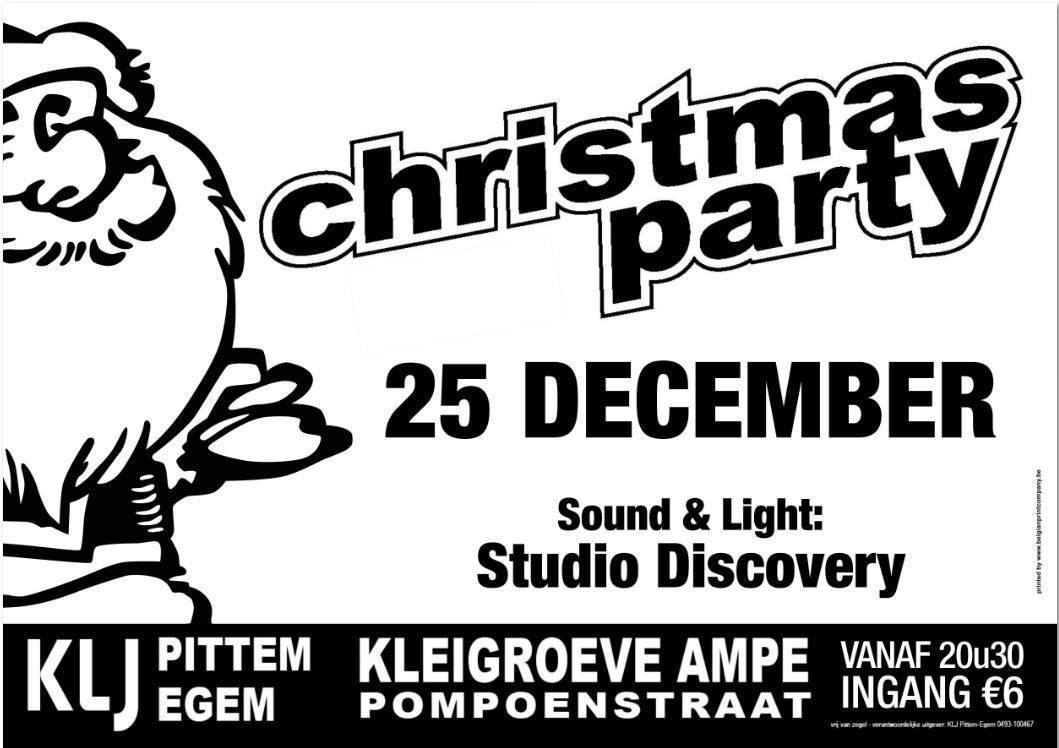 Christmasparty affiche op 25/12/2018