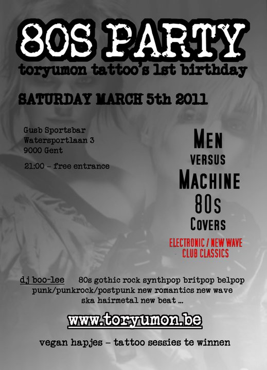 80's Party : toryumon tattoo's affiche op 05/03/2011