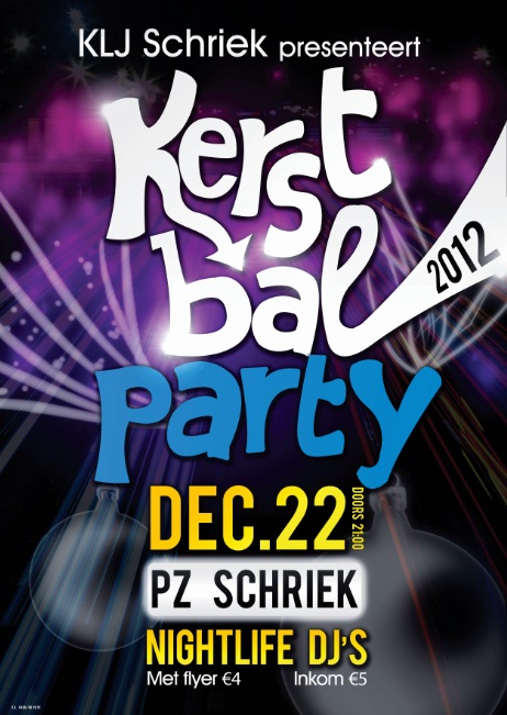 Kerstbalparty affiche op 22/12/2012