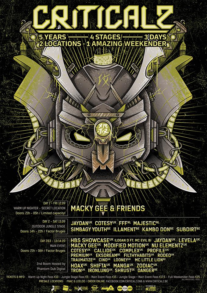 CRITICALZ #11 - 5 YEAR ANNIVERSARY FESTIVAL affiche op 12/09/2014